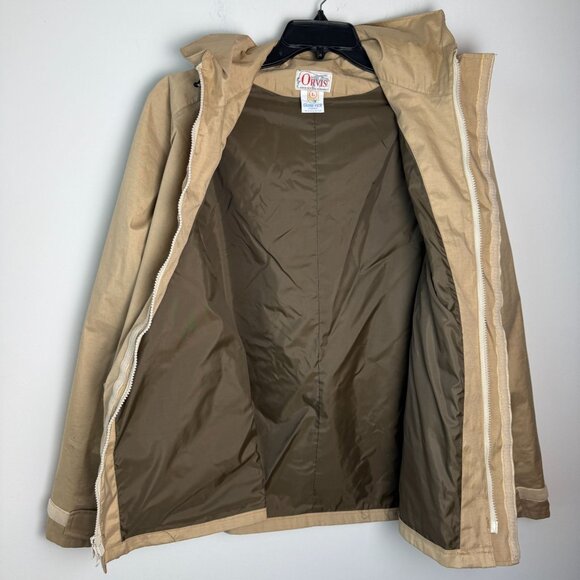 Orvis Vintage 1980s Gore-Tex Hooded Shell Waterproof Jacket Tan Size L Fishing - Picture 4 of 13